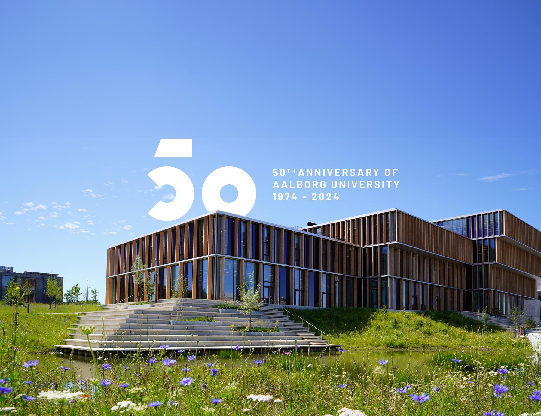 Aalborg University - 50th anniversary in 2024. Graphics: Søren Emil Søe Degn, AAU Communication and Public Affairs Aalborg University - 50th anniversary in 2024. Graphics: Søren Emil Søe Degn, AAU Communication and Public Affairs